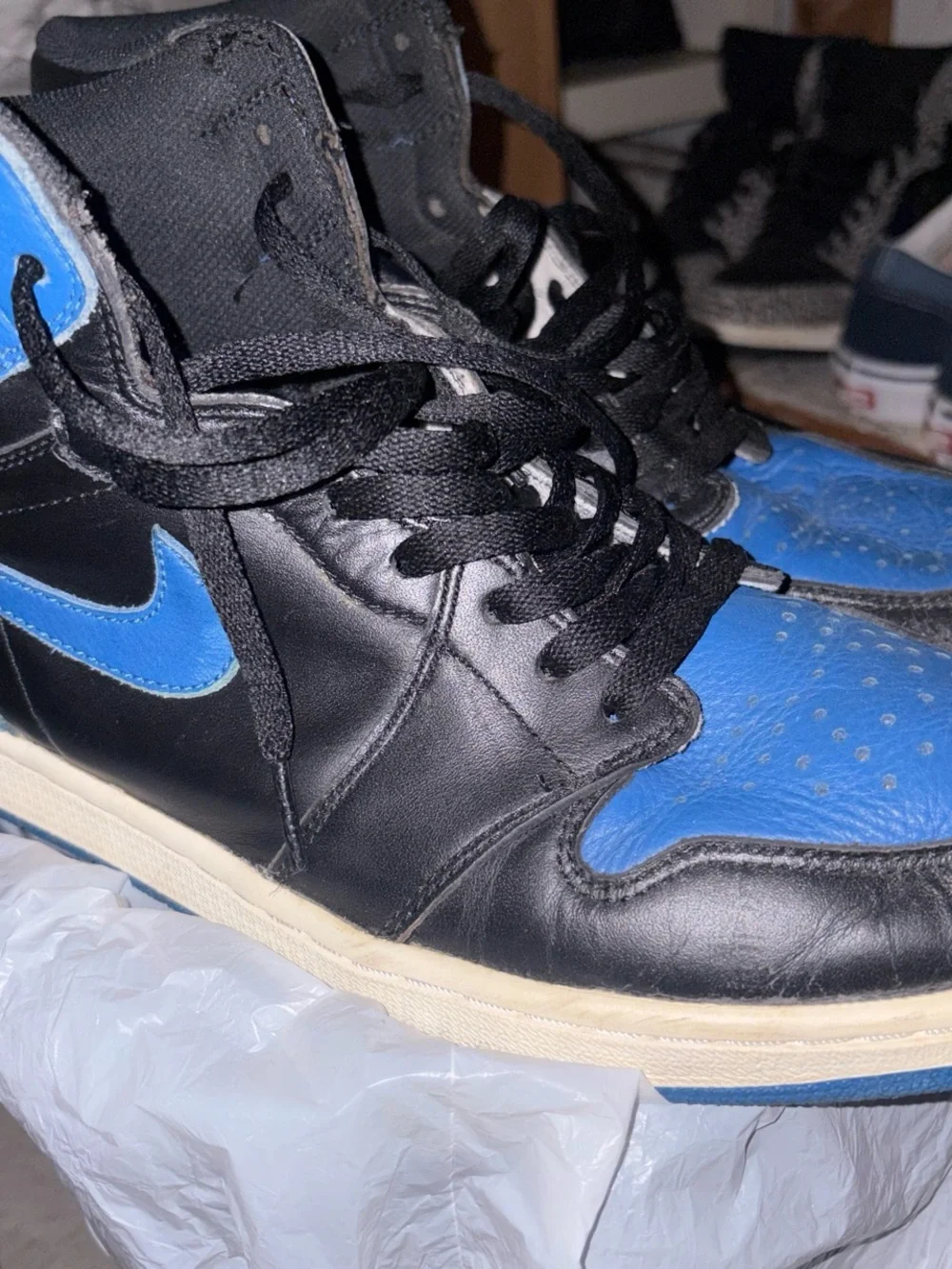 Jordan Men’s High-Top Sneakers in Black and Blue